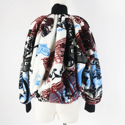 Louis Vuitton 21AW Fornasetti Boa Fleece Zip Up Jacket Multi 32 Made In Italy