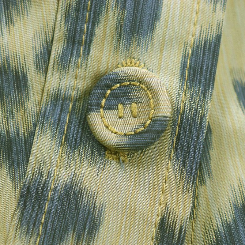 DIOR Homme 22AW 243c425a5646 Leopard 2WAY Shirt Jacket Poncho Yellow Green 46