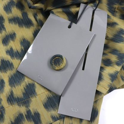 DIOR Homme 22AW 243c425a5646 Leopard 2WAY Shirt Jacket Poncho Yellow Green 46