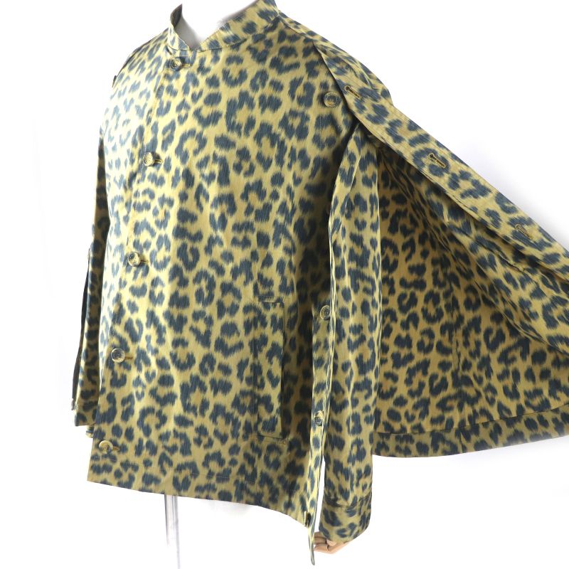 DIOR Homme 22AW 243c425a5646 Leopard 2WAY Shirt Jacket Poncho Yellow Green 46