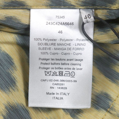 DIOR Homme 22AW 243c425a5646 Leopard 2WAY Shirt Jacket Poncho Yellow Green 46