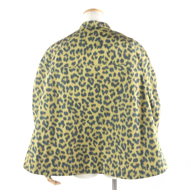 DIOR Homme 22AW 243c425a5646 Leopard 2WAY Shirt Jacket Poncho Yellow Green 46