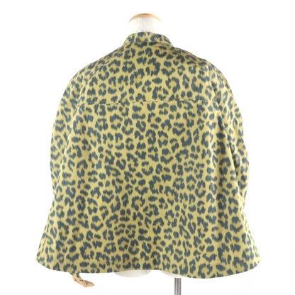 DIOR Homme 22AW 243c425a5646 Leopard 2WAY Shirt Jacket Poncho Yellow Green 46