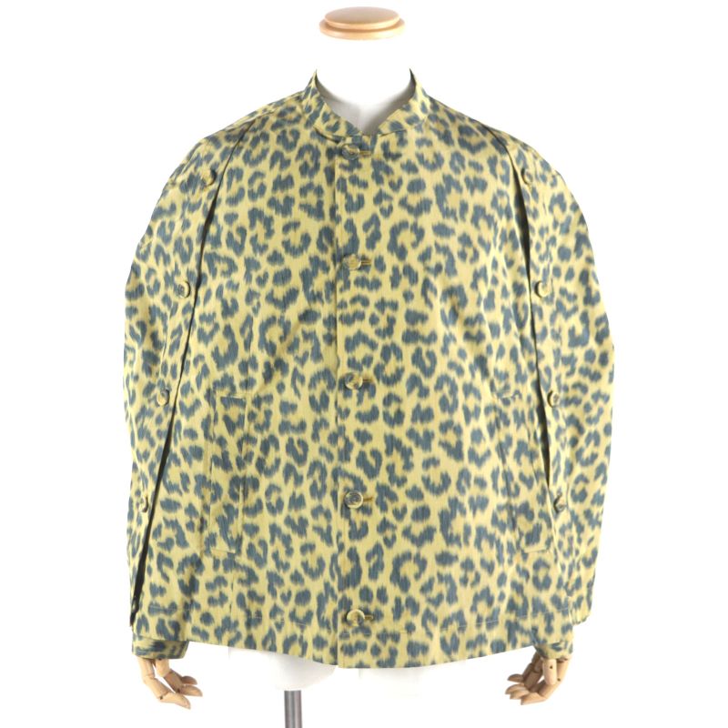 DIOR Homme 22AW 243c425a5646 Leopard 2WAY Shirt Jacket Poncho Yellow Green 46