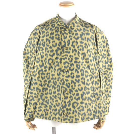 DIOR Homme 22AW 243c425a5646 Leopard 2WAY Shirt Jacket Poncho Yellow Green 46