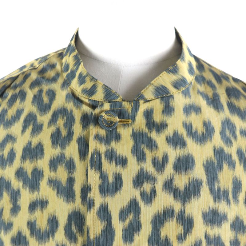 DIOR Homme 22AW 243c425a5646 Leopard 2WAY Shirt Jacket Poncho Yellow Green 46