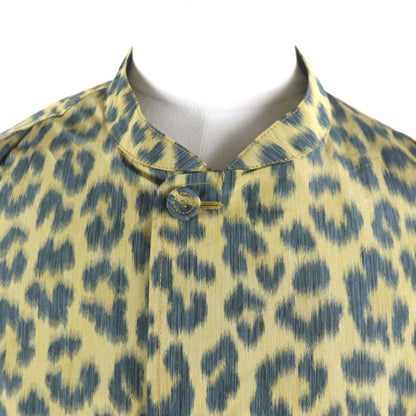 DIOR Homme 22AW 243c425a5646 Leopard 2WAY Shirt Jacket Poncho Yellow Green 46