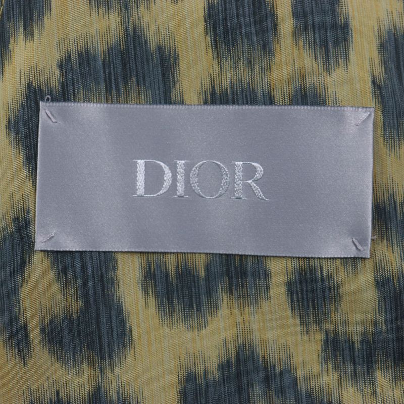DIOR Homme 22AW 243c425a5646 Leopard 2WAY Shirt Jacket Poncho Yellow Green 46