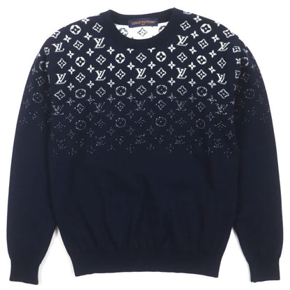  Louis Vuitton 2024 Hqn42w Monogram Gradient Knit Sweater Navy XS Made In
