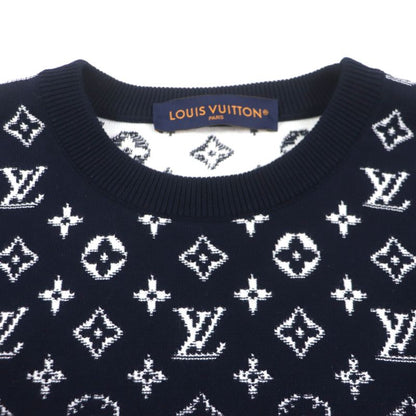  Louis Vuitton 2024 Hqn42w Monogram Gradient Knit Sweater Navy XS Made In