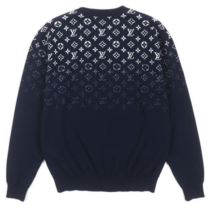  Louis Vuitton 2024 Hqn42w Monogram Gradient Knit Sweater Navy XS Made In
