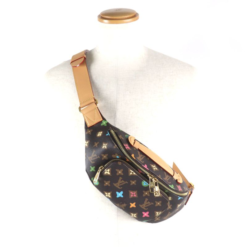 Louis Vuitton M24858 Rush Bum Bag Chocolate Monogram Craggy Canvas Leather Use