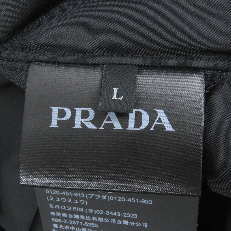 Prada 22AW Sgo132 Triangle Logo Cotton Belted Mod Coat Navy L Made In Italy
