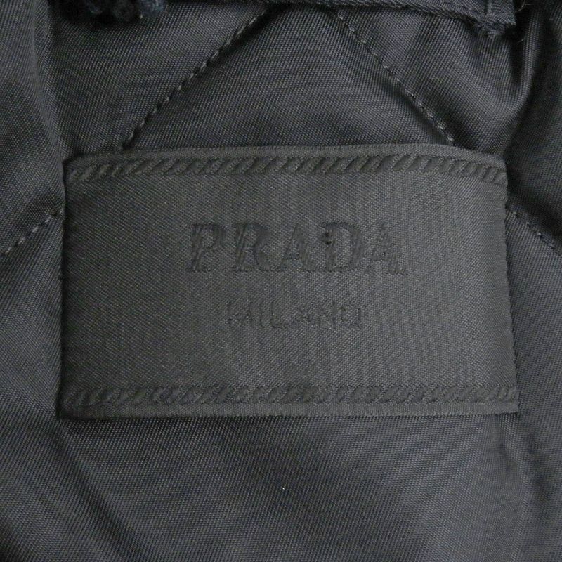 Prada 22AW Sgo132 Triangle Logo Cotton Belted Mod Coat Navy L Made In Italy