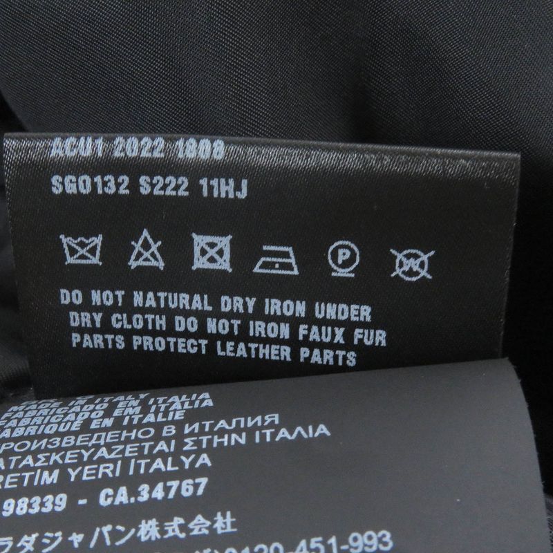 Prada 22AW Sgo132 Triangle Logo Cotton Belted Mod Coat Navy L Made In Italy