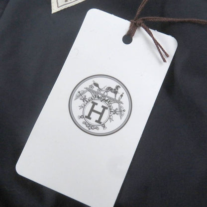 Hermes 23AW Wool Cashmere Checked Double Breasted Padded Chester Coat Navy 48