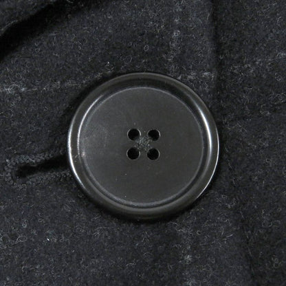 Hermes 23AW Wool Cashmere Checked Double Breasted Padded Chester Coat Navy 48