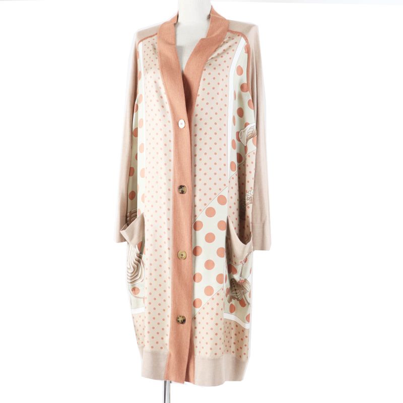 Hermes 21AW Clic Clac A Pois Clic Clac Silk Cashmere Serie Buttoned Twill