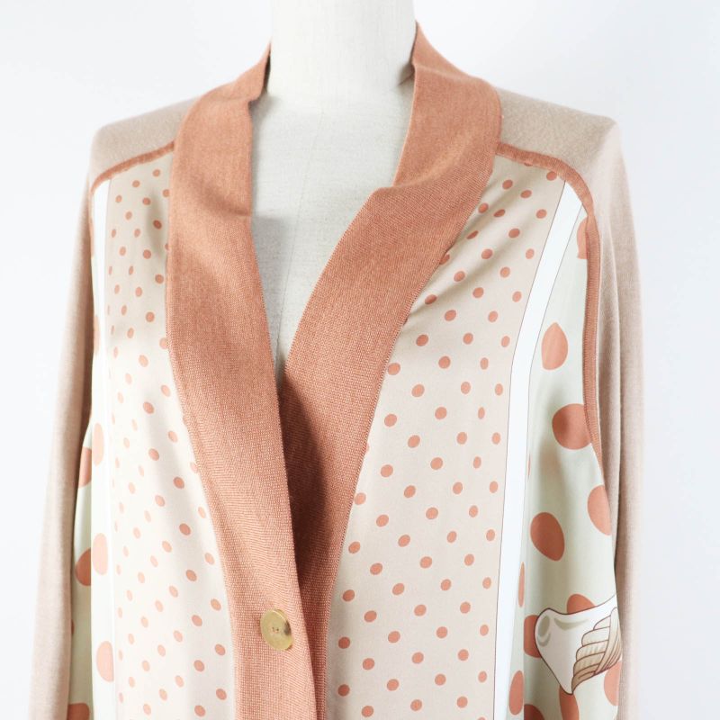 Hermes 21AW Clic Clac A Pois Clic Clac Silk Cashmere Serie Buttoned Twill