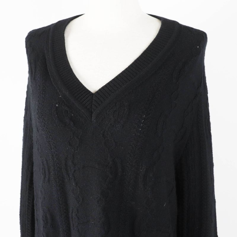 Hermes 22AW 2h2509d6 Wool Cashmere Chaine D'ancre V-neck Long Sleeve Knit