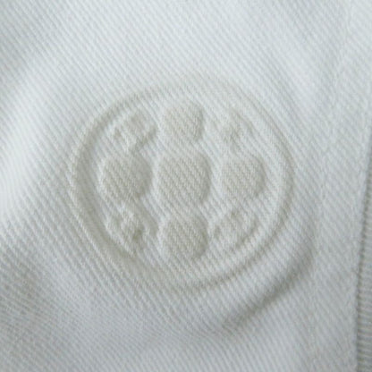 CHANEL P70204 Cotton Coco Mark Button Camellia Embossed Cropped Denim Jacket