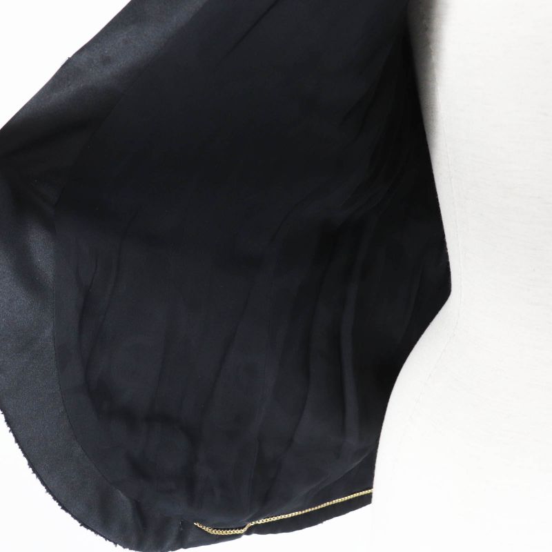 CHANEL 19A P61936 Wool Silk Single Color Tweed Collarless Jacket With Coco Mark