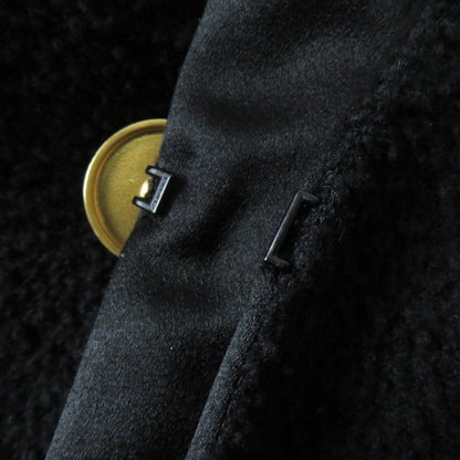 CHANEL 19A P61936 Wool Silk Single Color Tweed Collarless Jacket With Coco Mark