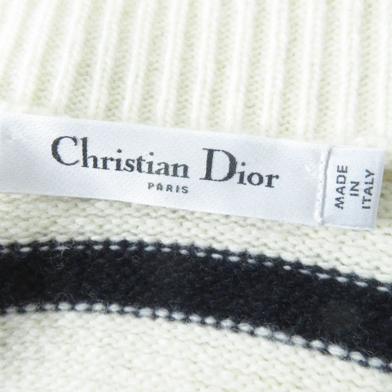 Christian DIOR 224g02am309 Marinière Wool Cashmere Marine Knit Sweater Collar