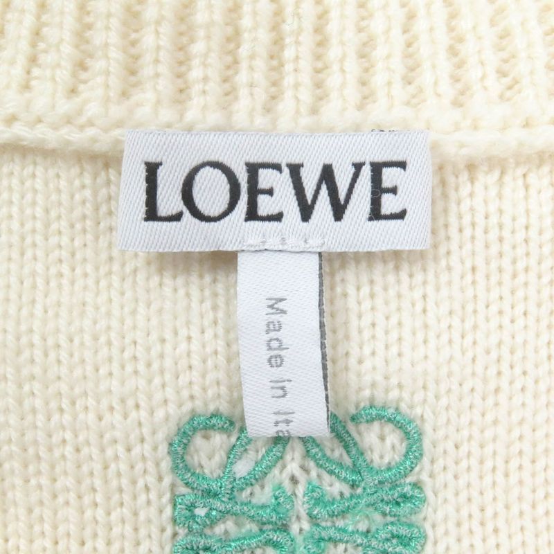 LOEWE 23AW H526y14kck Wool Mohair Anagram Embroidery Embroidered Intarsia Crew