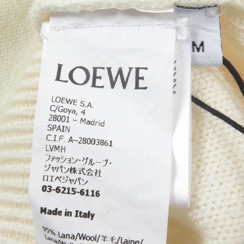 LOEWE 23AW H526y14kck Wool Mohair Anagram Embroidery Embroidered Intarsia Crew