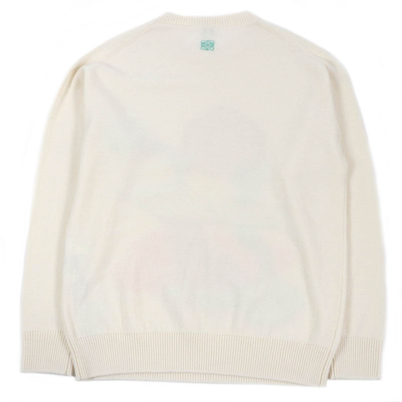 LOEWE 23AW H526y14kck Wool Mohair Anagram Embroidery Embroidered Intarsia Crew