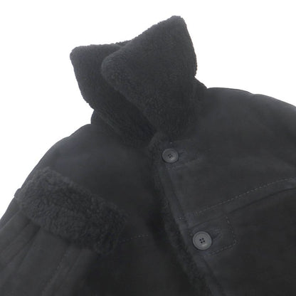 Fendi 2021 Fm0157 Sheepskin Logo Button Shear Ring Coat Mouton Coat Black 44