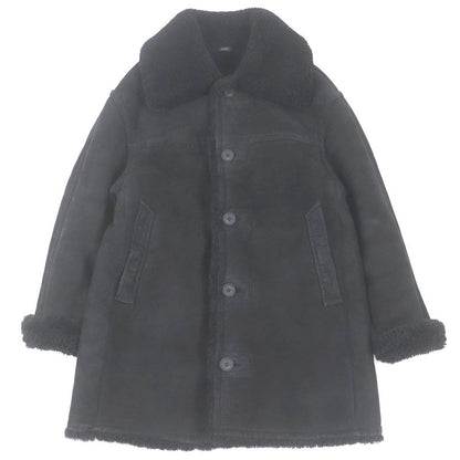 Fendi 2021 Fm0157 Sheepskin Logo Button Shear Ring Coat Mouton Coat Black 44