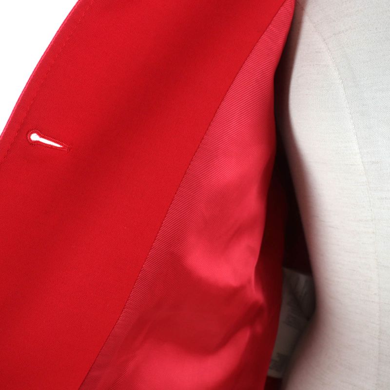 Gucci 619359 Silk Wool Quelle QUEN SOIT LA Saison Half Coat Jacket Red 40 Made