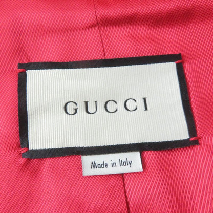 Gucci 619359 Silk Wool Quelle QUEN SOIT LA Saison Half Coat Jacket Red 40 Made