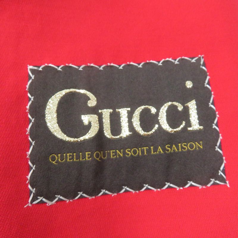 Gucci 619359 Silk Wool Quelle QUEN SOIT LA Saison Half Coat Jacket Red 40 Made