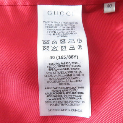 Gucci 619359 Silk Wool Quelle QUEN SOIT LA Saison Half Coat Jacket Red 40 Made