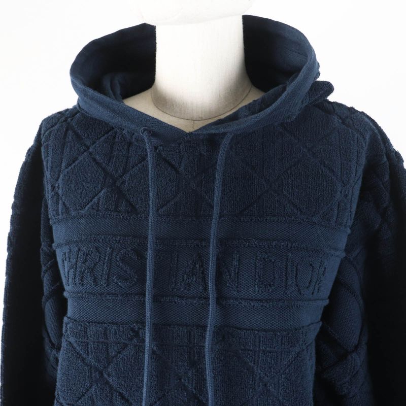Christian DIOR 214587am715 Canaje Terry Cotton Pile Fabric Pullover Hoodie Dark