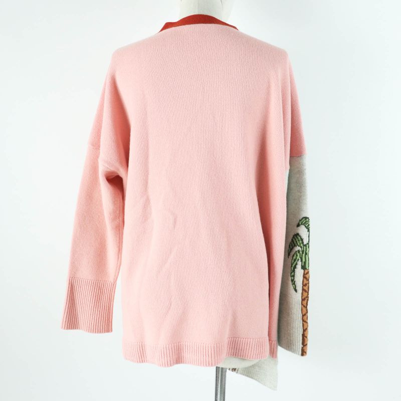 LOEWE S897y16k01 100% Wool Anagram Embroidery Asymmetrical Oversized Long