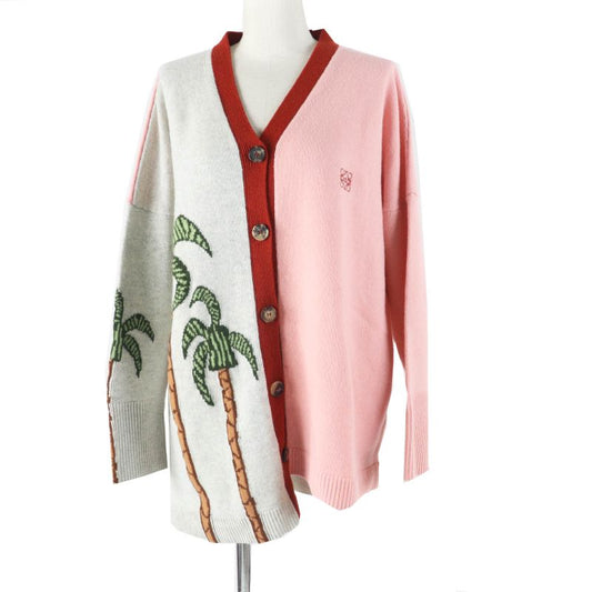 LOEWE S897y16k01 100% Wool Anagram Embroidery Asymmetrical Oversized Long