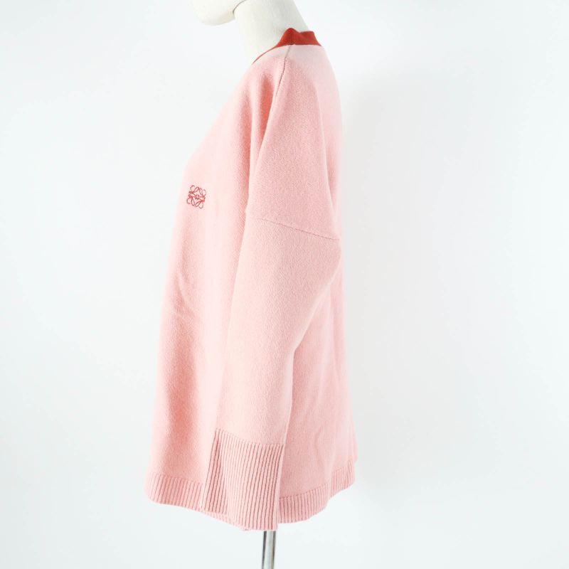 LOEWE S897y16k01 100% Wool Anagram Embroidery Asymmetrical Oversized Long