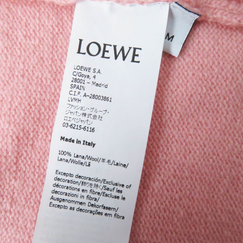 LOEWE S897y16k01 100% Wool Anagram Embroidery Asymmetrical Oversized Long