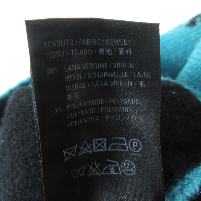 Balenciaga 529208 Wool Jacquard Logo Cropped Long Sleeve Knit Pullover Green