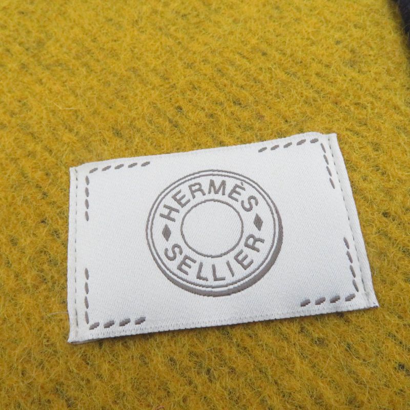 Hermes Rocabas L'or 100% Wool Blanket Shawl 108 X 73cm (28.74in) Multicolor