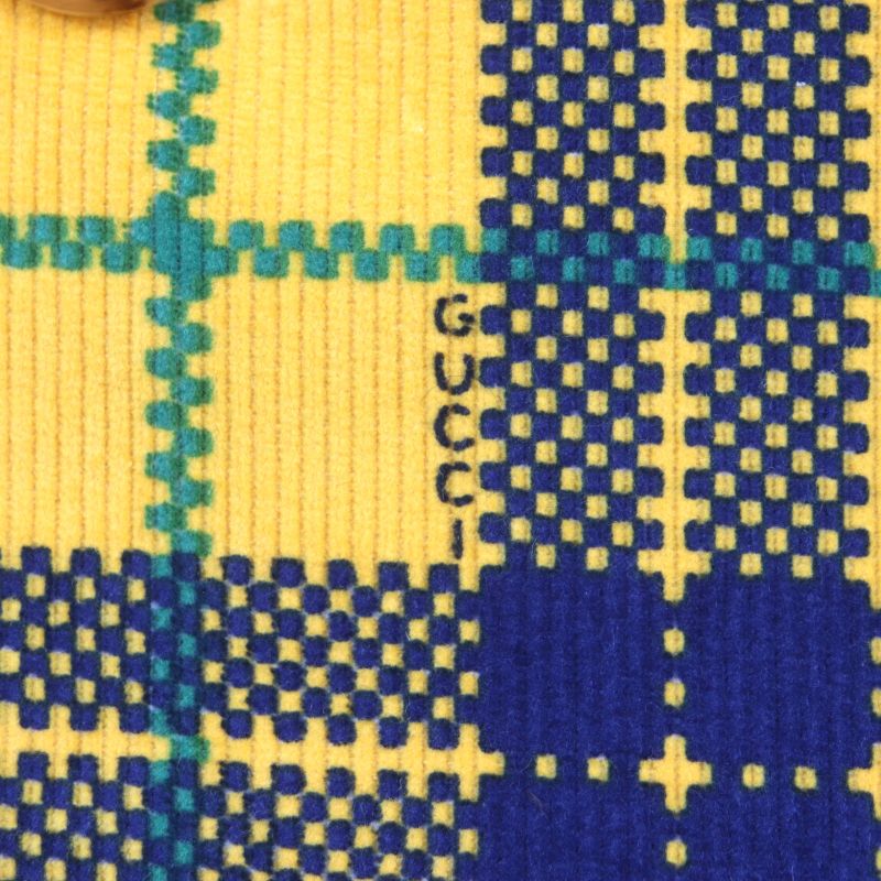 Unused Gucci 23SS 714971 Double-breasted Checked Cotton-corduroy Blazer