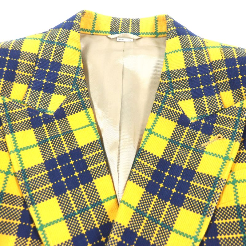 Unused Gucci 23SS 714971 Double-breasted Checked Cotton-corduroy Blazer