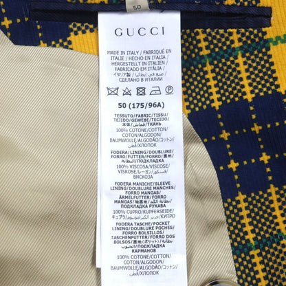 Unused Gucci 23SS 714971 Double-breasted Checked Cotton-corduroy Blazer