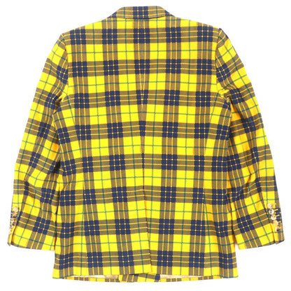 Unused Gucci 23SS 714971 Double-breasted Checked Cotton-corduroy Blazer
