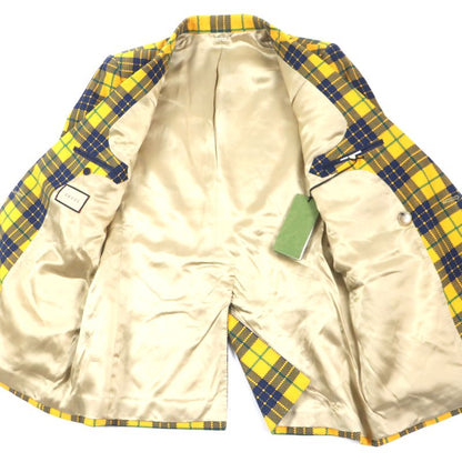 Unused Gucci 23SS 714971 Double-breasted Checked Cotton-corduroy Blazer
