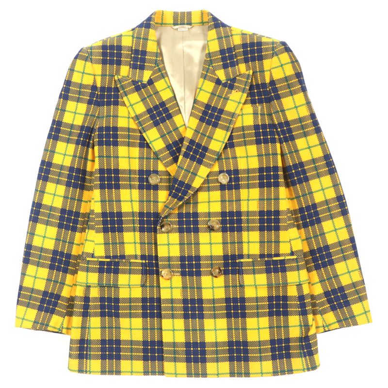 Unused Gucci 23SS 714971 Double-breasted Checked Cotton-corduroy Blazer